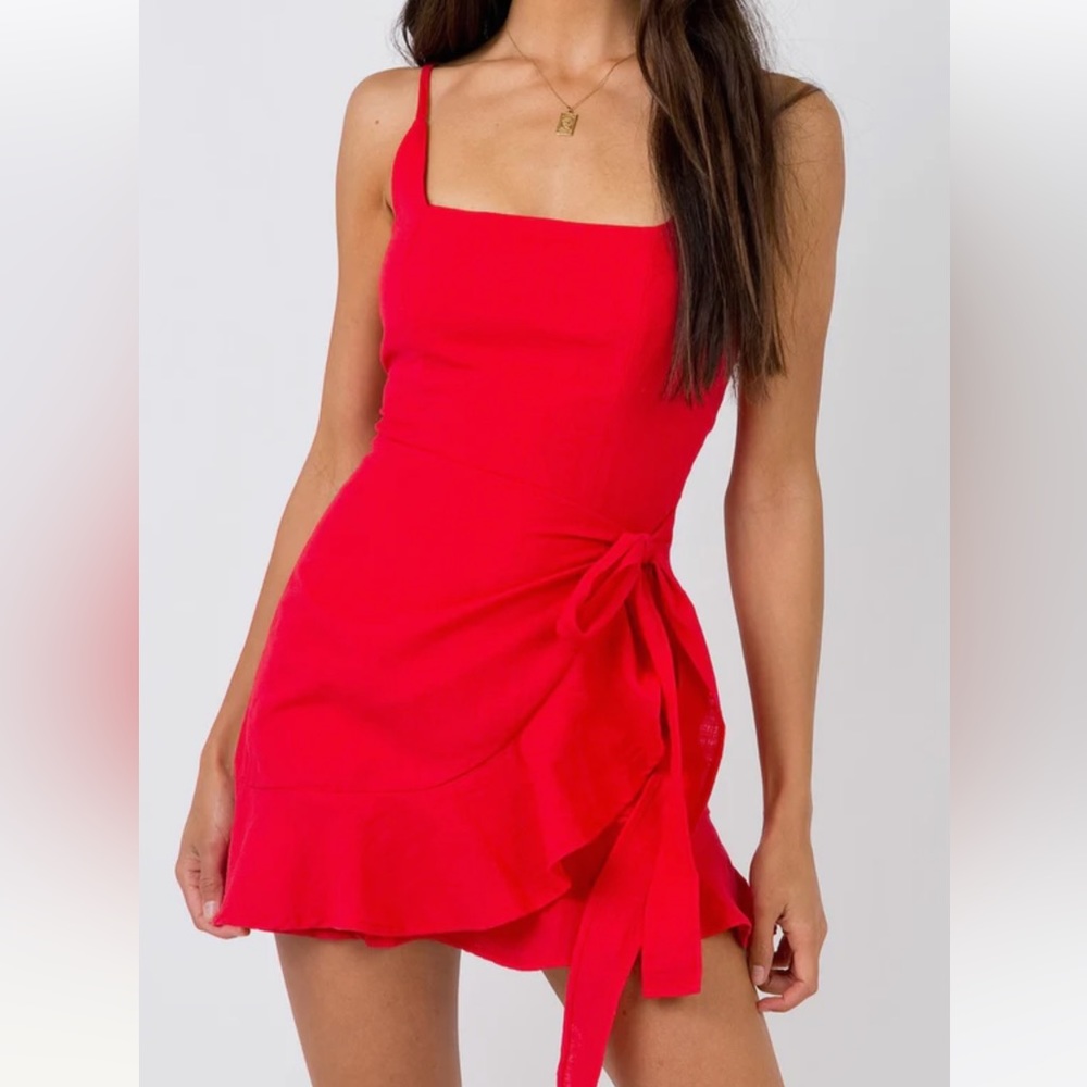 Red Princess Polly tie dress size small.